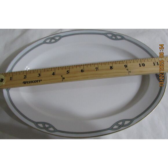 Meito China Japan 2 serving platters Helena pattern 1920-1940 gold trim art deco - Picture 7 of 10